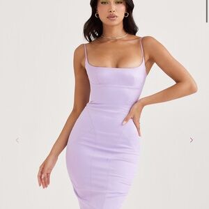 House of CB - HELENA Orchid Satin Midi Dress - XS